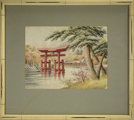 Japanese Silk Embroidered Panel