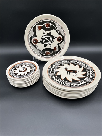 MIMBRES PATTERNED DISHES - SET OF 8