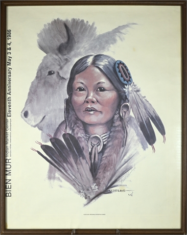 Young Girl Preparing For Buffalo Dance Signed Fred Cleveland Print