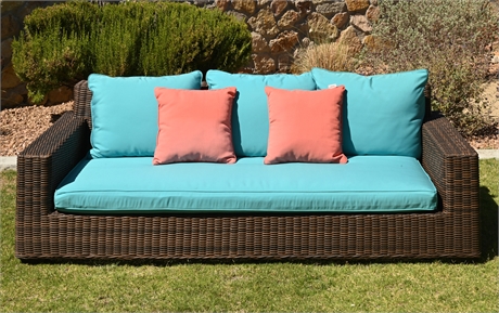 Pottery Barn - Torrey Wicker Square Arm Outdoor Sofa (86")