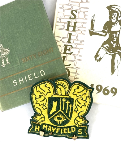 Mayfield Year Books & Varsity Patch with Pins
