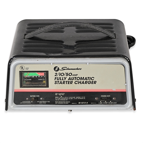 Schumacher SE-5212-A 2/10/50 Amp Fully Automatic 12V Starter Charger