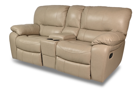 Leather Reclining Loveseat As-Is
