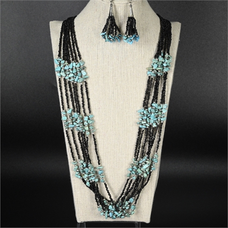 Beaded Turquoise Necklace Set