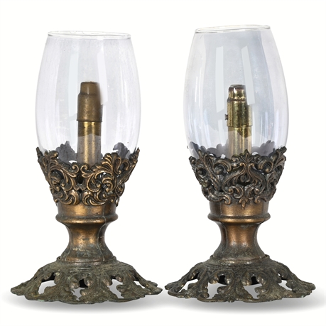 Antique Brass Candleholders