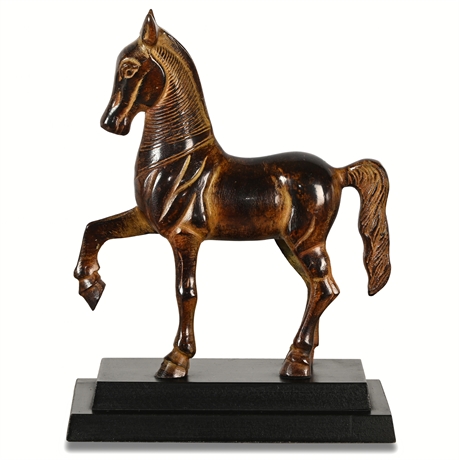 11" Cast Metal Horse Sculpture