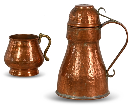 Hammered Copper Kettle & Mug