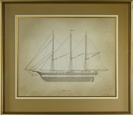 Schooner 1840 Framed Print