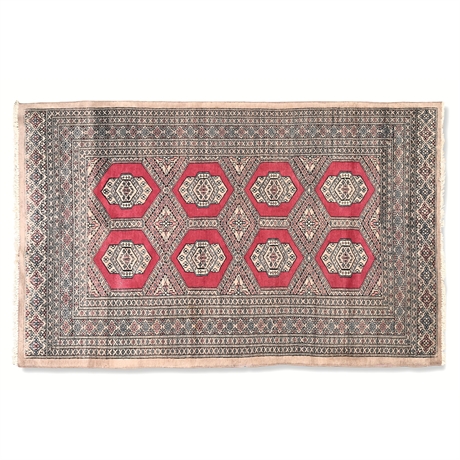 Pakistani Bokhara Rug — Hand-Knotted Mori Weave, 4’1” x 6’2”