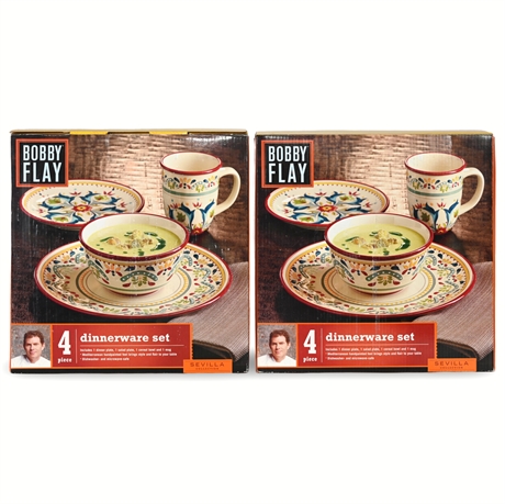 (2) Bobby Flay 'Sevilla' 4-Piece Dinnerware Sets