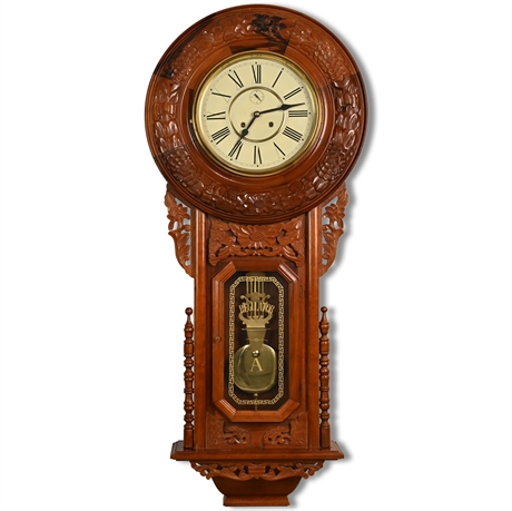 'Regulator' Carved Long-Case Wall Clock