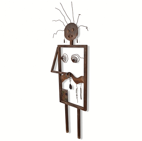 “Krazy Karen” Steel & Copper Figure Sculpture — Silver City Artist, 69”