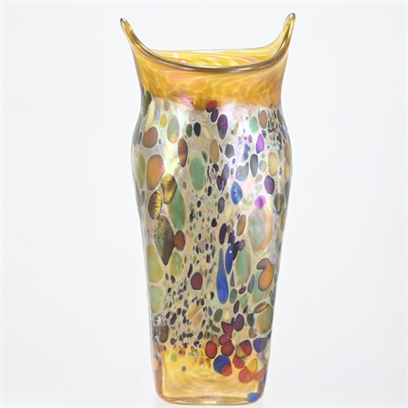 David Tate Signed Art Glass Vase