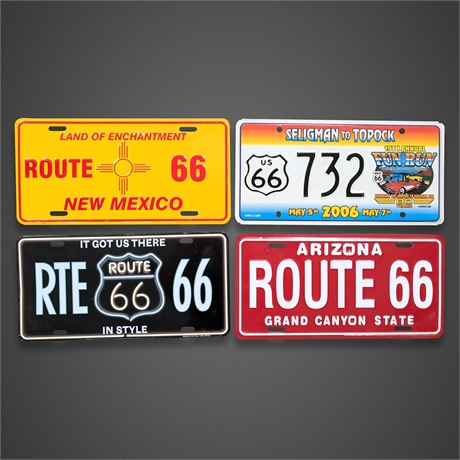 (4) Route 66 Collector Plates – Southwest States & Commemorative Fun Run