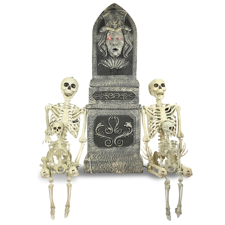 59" Animated Tombstone & Skeleton