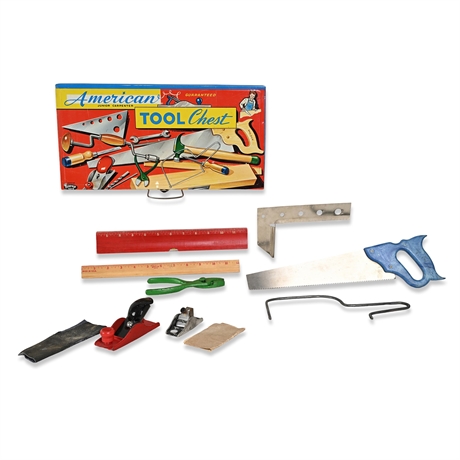 American Toy & Furniture Co. "Junior Carpenter" Tool Chest with Tools, 1950s