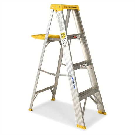 Werner 364 4-Ft Aluminum Step Ladder – Type II, Work Tray, USA Made