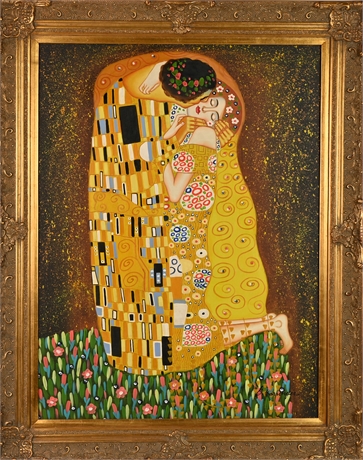 'The Kiss' Painting on Canvas