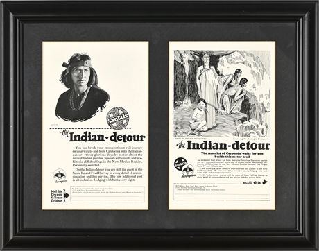 1927 Santa Fe Railway “Indian-detour” Advertisements — Fred Harvey Company