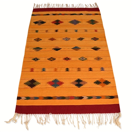 4' X 7' Vibrant Zapotec Weaving