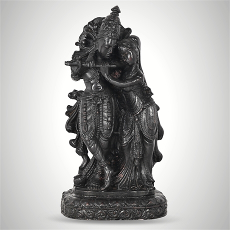 Krishna and Radha Cast Resin Sculpture – 7.5"