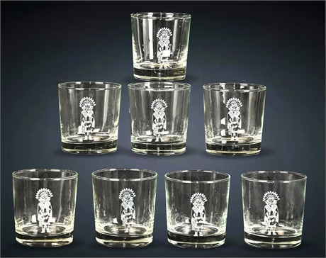 Vintage Libby 'Kachina' Old Fashioned Glasses