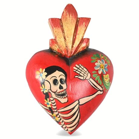 Day of the Dead Folk Art Heart