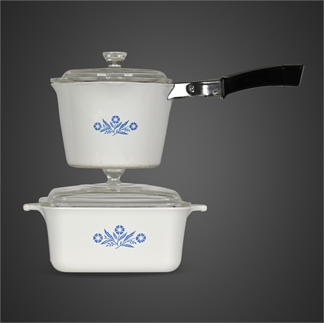 Corning Ware Cornflower Blue Saucepan & Casserole Set with Detachable Handle