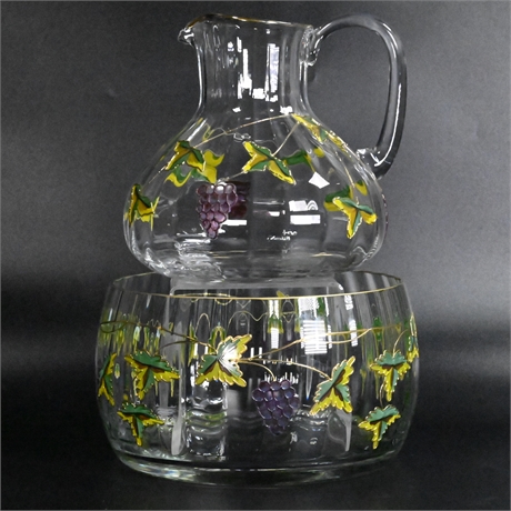 Crystal Clear Romanian Pitcher & Bowl Set