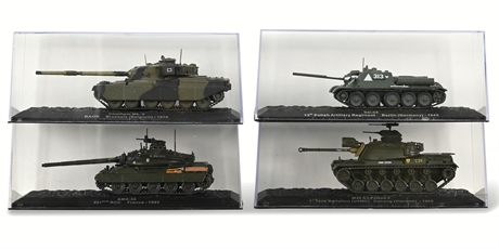 (4) 20th Century 1:72 Scale Tanks