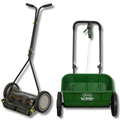 16" Earthwise® Push Mower & Turf Builder Seed/Fertilizer Spreader