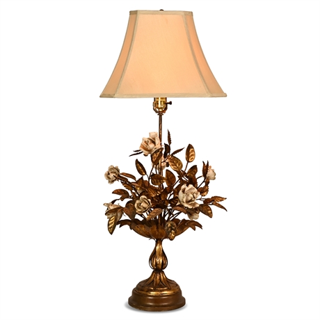 Antique Italian Gilt Tole Table Lamp