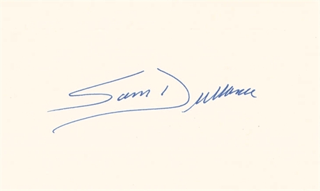 Sam Donaldson Signed 3" x 5" Index Card — ABC News Anchor Autograph