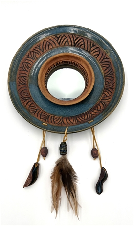 HANDCRAFTED CLAY ACCENT MIRROR