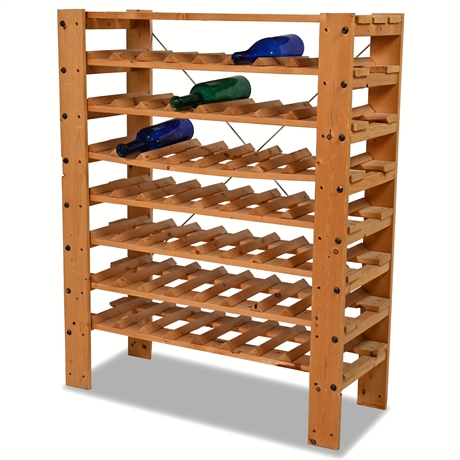 56 Bottle Solid Wood Wine Storage Solution