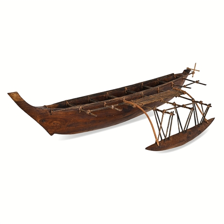 Nukuoro Atoll Outrigger Canoe Model (Vaka), Caroline Islands, Micronesia