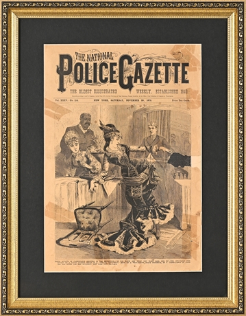 1879 Police Gazette Fashionable Shopping Exposé Cover, Framed