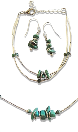 Silver and Turquoise Custom Jewelry Set