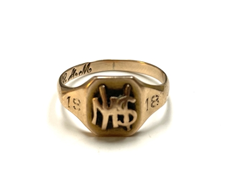 10K Gold Ring From 1918