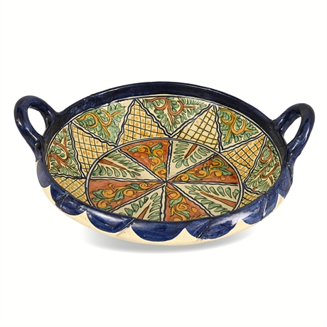 T. Ruth Talavera Mexico Hand-Painted Large Bowl w Handles