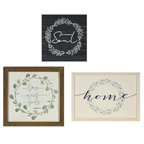 Set of 3 Inspirational Wall Art Signs – Farmhouse Style