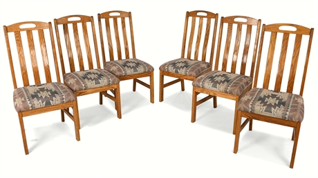 (6) Solid Oak Dining Chairs