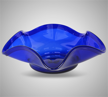 Vintage Cobalt Glass Centerpiece Bowl