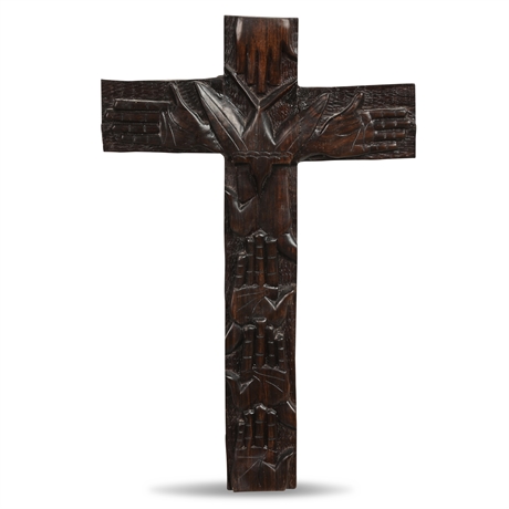 Carved Iron Wood Cross
