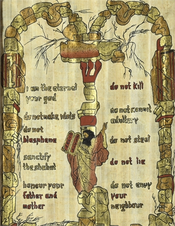 Ten Commandments on Papyrus