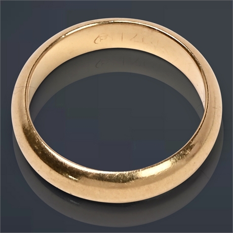 14K Classic Edwardian Domed Band Ring, Size 5
