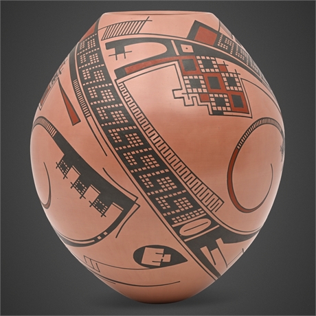 Juan Quezada Mata Ortiz Polychrome Jar — Signed Geometric Masterwork