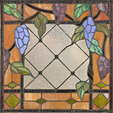 Grape Theme Stained Glass Panel