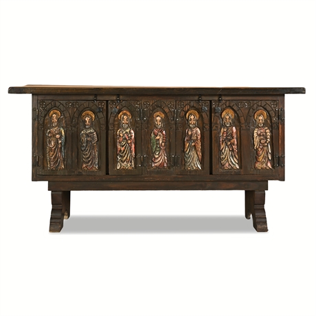Spanish Colonial Carved Saints Console — Artes de Mexico Style