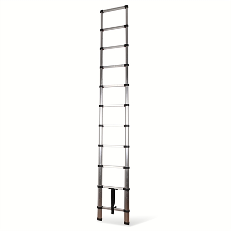 10 ft Aluminum Telescoping Extension Ladder – Compact & Durable
